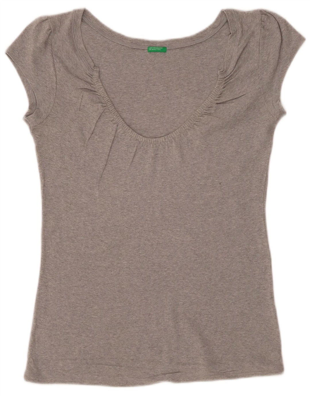 Benetton Womens T-Shirt Top UK 12 Medium Grey
