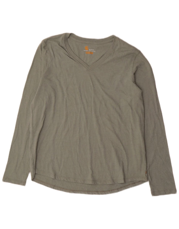 Carhartt Womens Relaxed Fit Top Long Sleeve US 16/18 XL Green Cotton