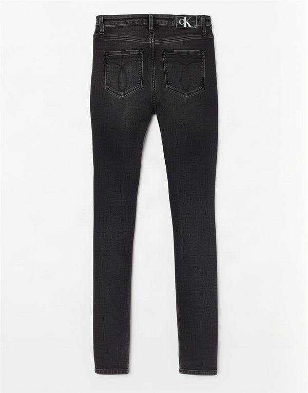 Calvin Klein Womens Graphic Skinny Jeans W28 L32 Black Cotton