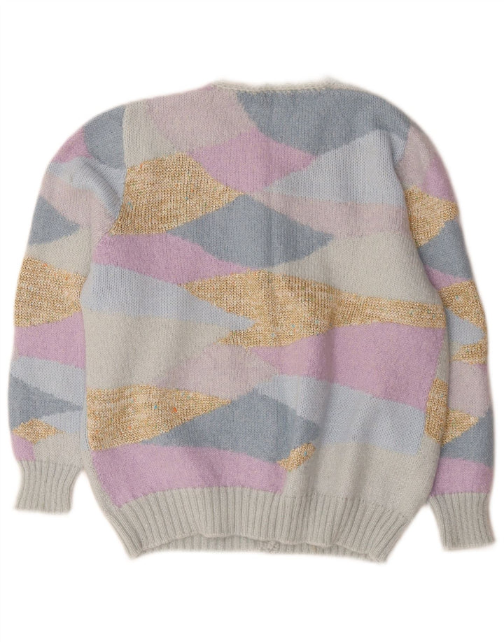Vintage Womens Cardigan Sweater UK 14 Medium Multicoloured Novelty