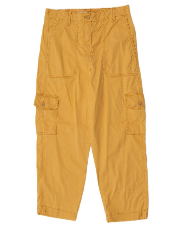 Marks & Spencer Womens Tapered Cargo Trousers UK 12 Medium W30 L23 Yellow