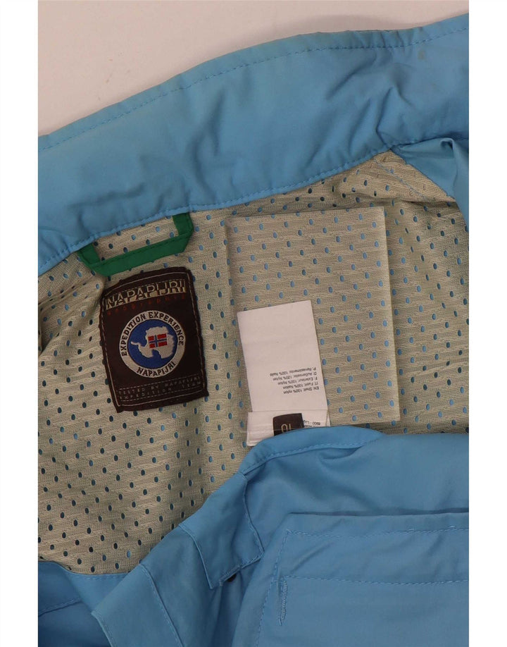 Napapijri Boys Geographic Rain Jacket 9-10 Years Blue Nylon