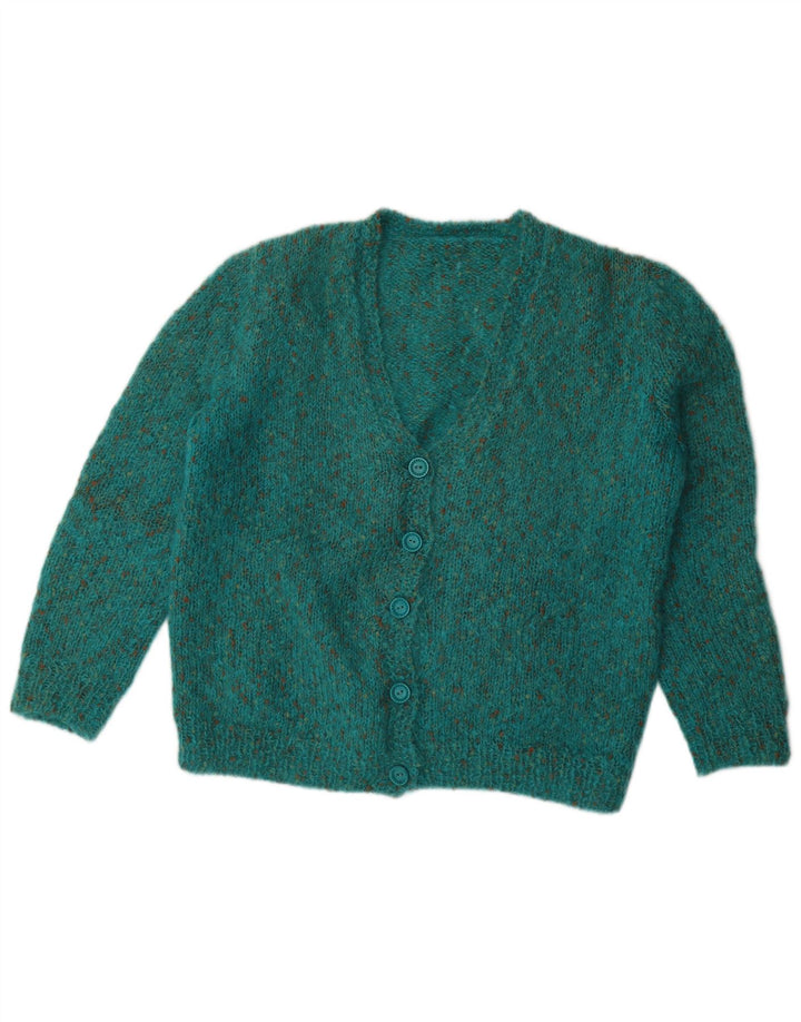 Vintage Womens Oversized Cardigan Sweater UK 18 XL Green Flecked