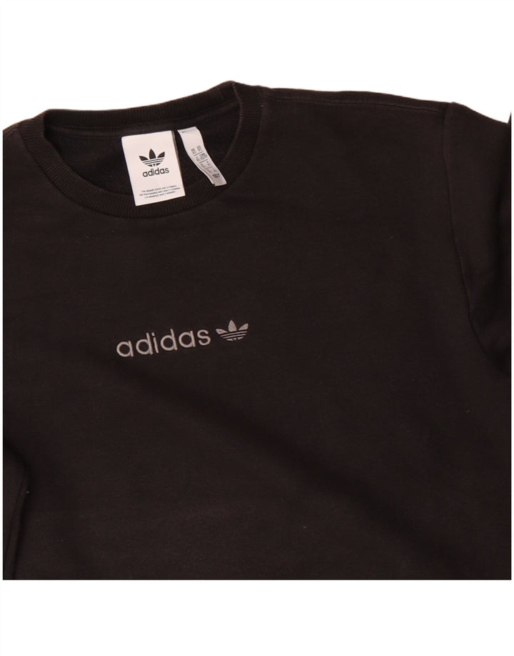 ADIDAS Mens Graphic Sweatshirt Jumper XS Black Cotton