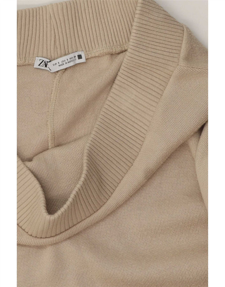 Zara Womens Midi Skirt Small W26 Beige