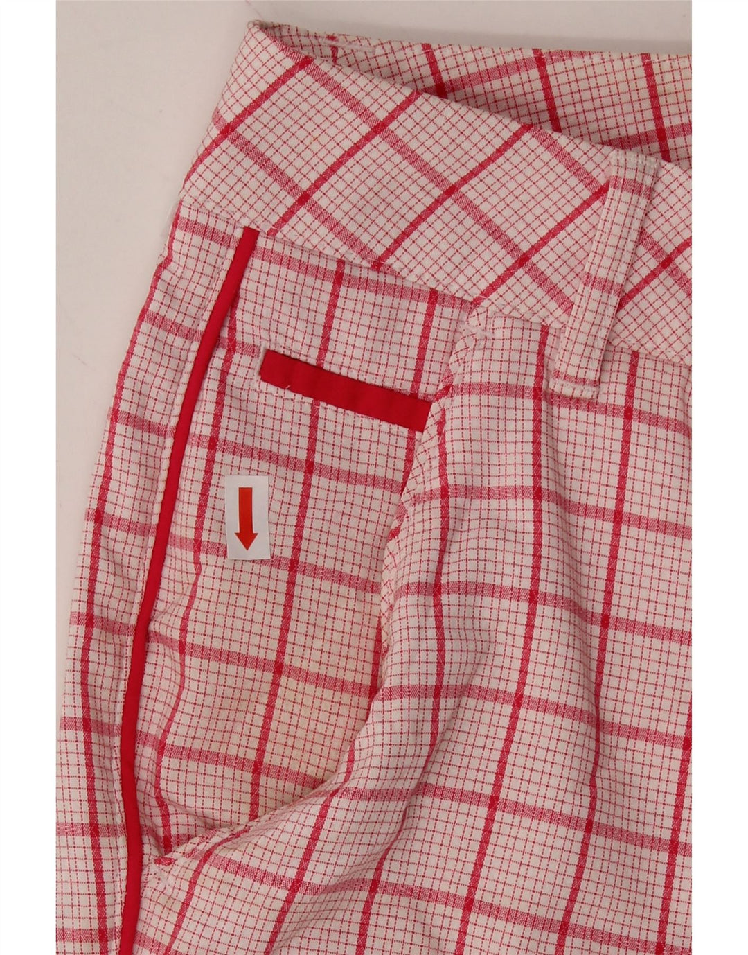 PUMA Womens Chino Shorts W30 Medium Pink Check Polyester Vintage Puma and Second-Hand Puma from Messina Hembry 