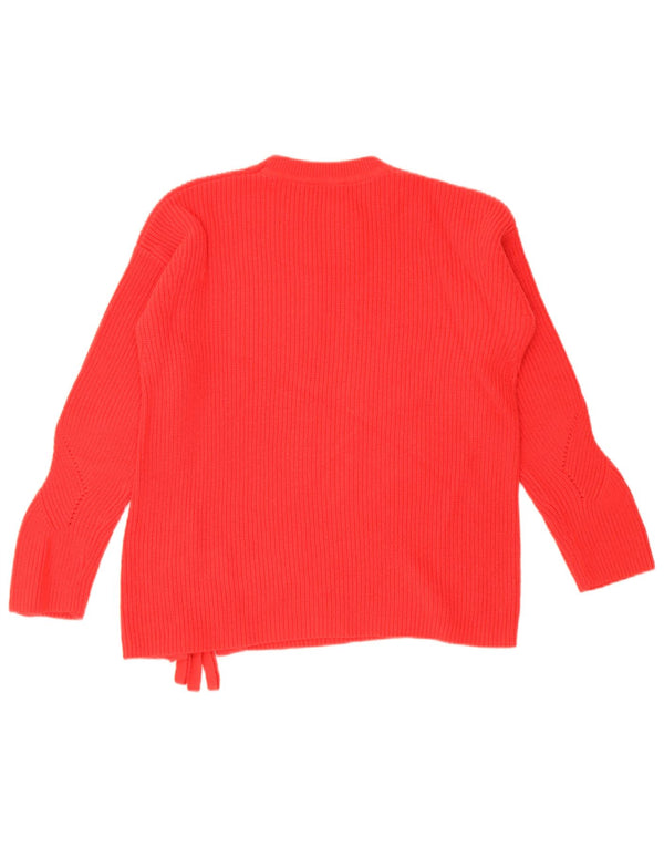 Tommy Hilfiger Womens Oversized Crew Neck Jumper Sweater UK 10 Small Red