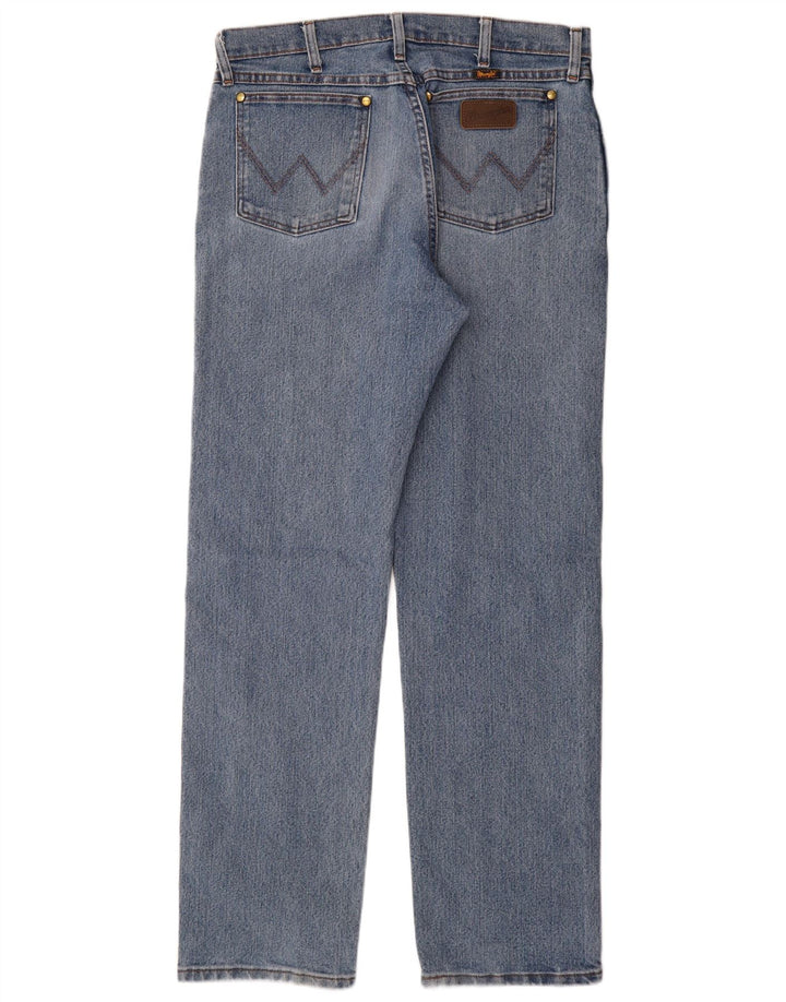 WRANGLER Mens Straight Jeans W33 L34 Blue Cotton
