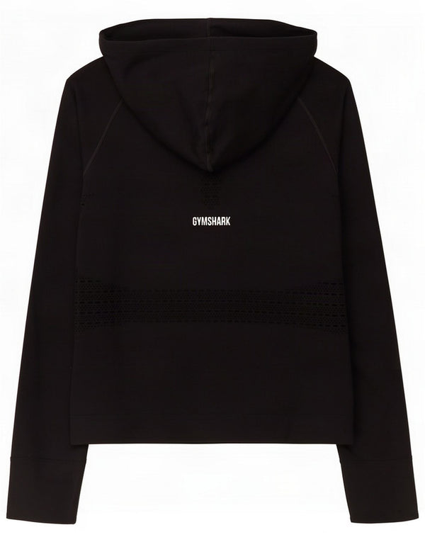 Gymshark Womens Graphic Hoodie Jumper UK 10 Small Black