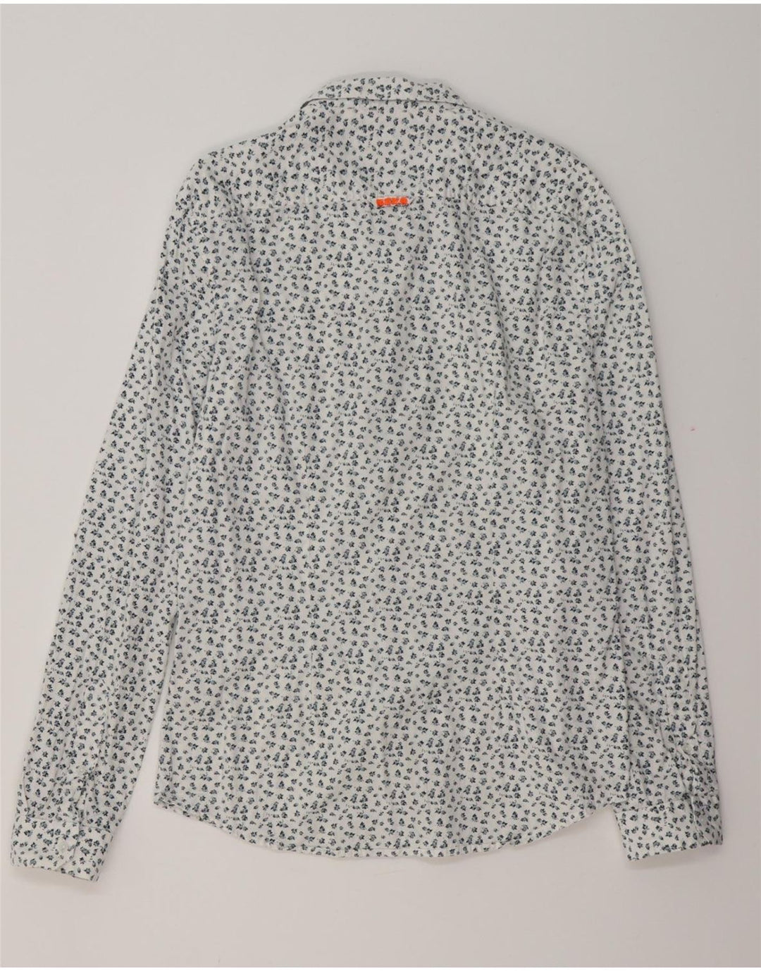 SUPERDRY Mens Slim Fit Shirt Large White Floral Cotton