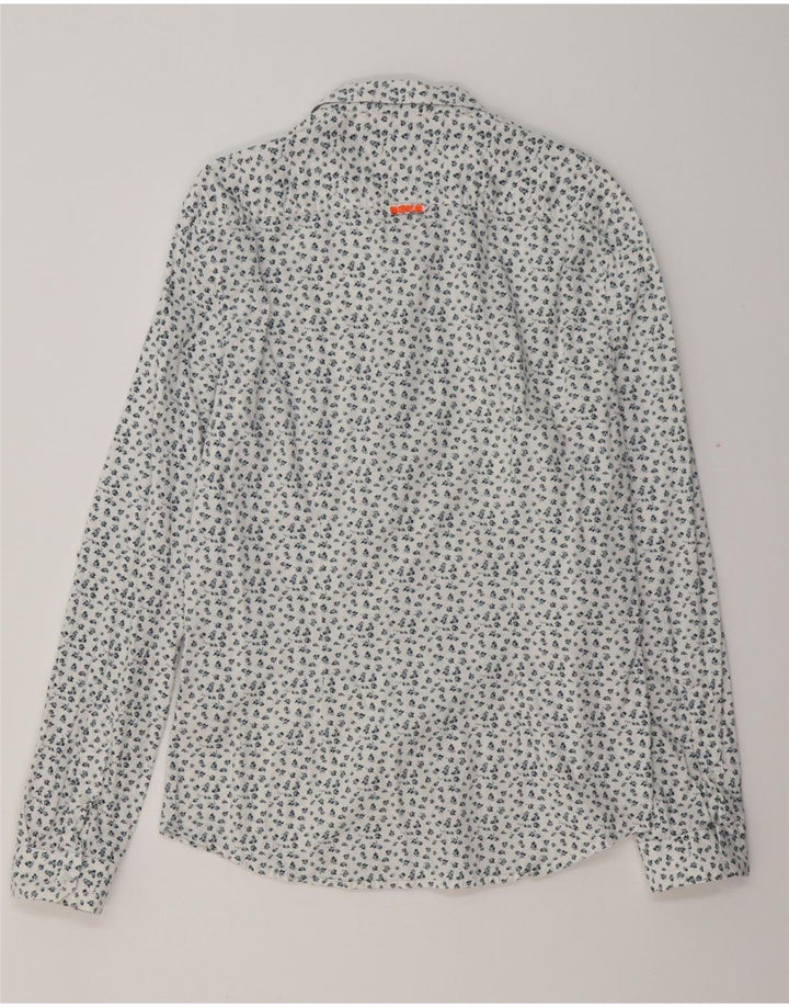 SUPERDRY Mens Slim Fit Shirt Large White Floral Cotton