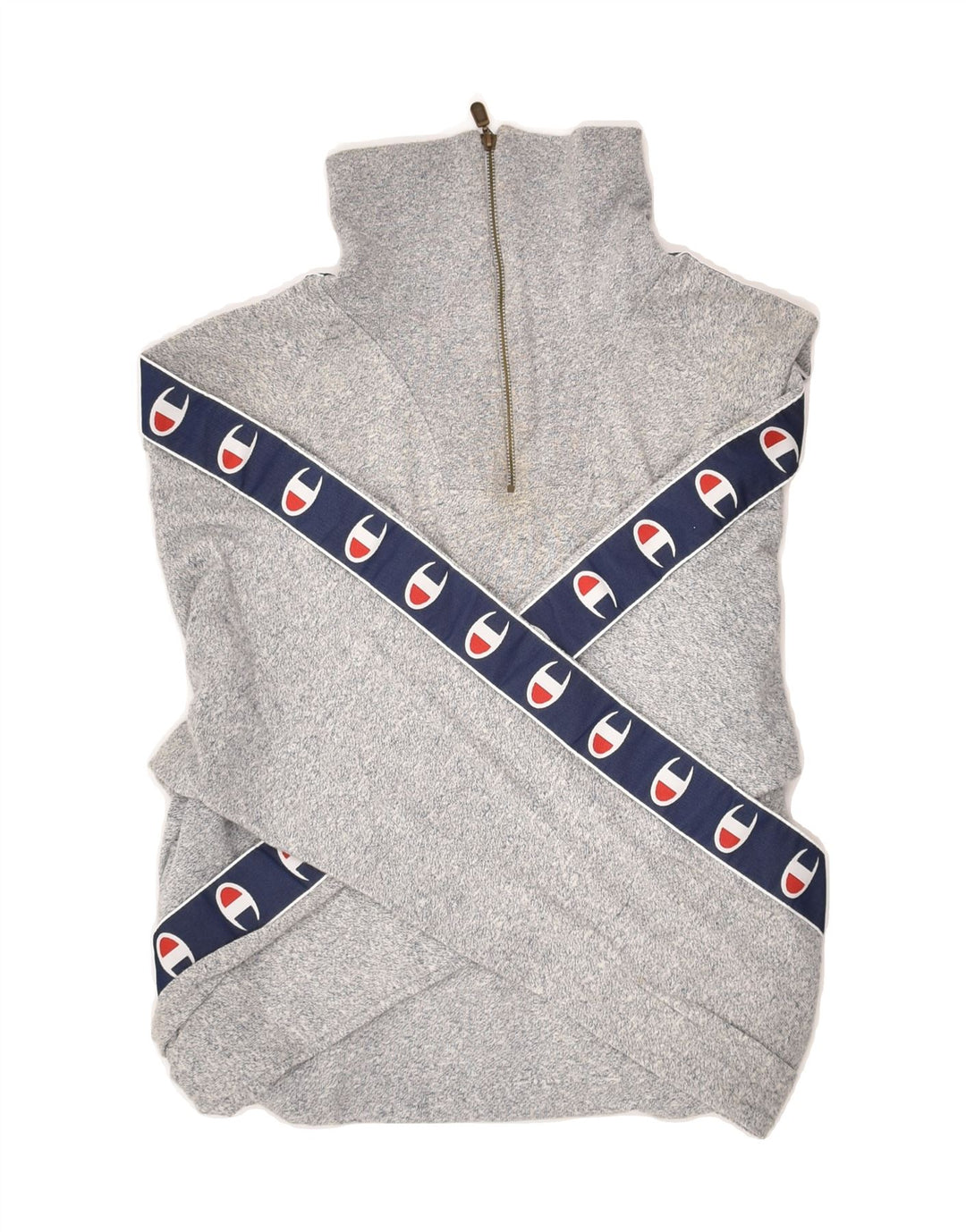 CHAMPION Mens Zip Neck Sweatshirt Jumper Large Grey Acrylic Vintage Champion and Second-Hand Champion from Messina Hembry 