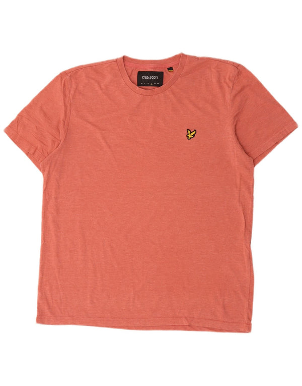 Lyle & Scott Mens T-Shirt Top Large Pink Polyester