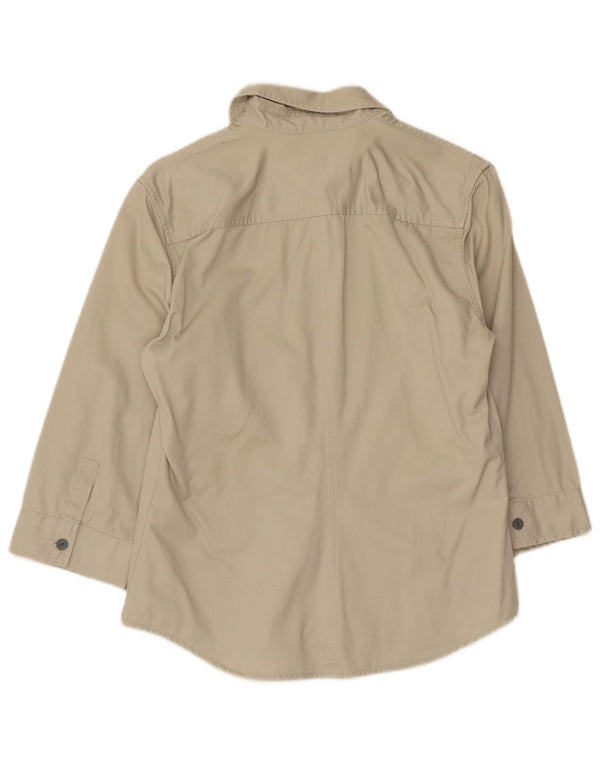 Calvin Klein Jeans Womens 3/4 Sleeve Shirt UK 14 Large Green Cotton