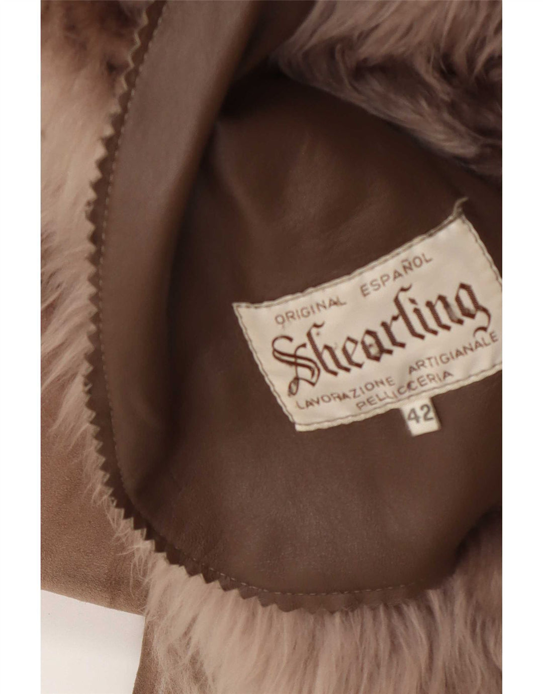 Vintage Womens Shearling Coat IT 42 Medium Brown