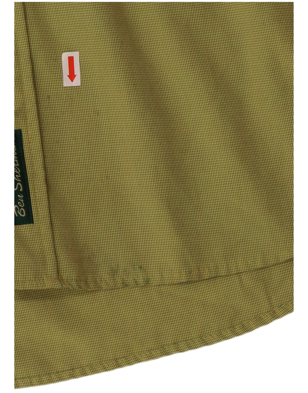 BEN SHERMAN Mens Shirt XL Green Houndstooth