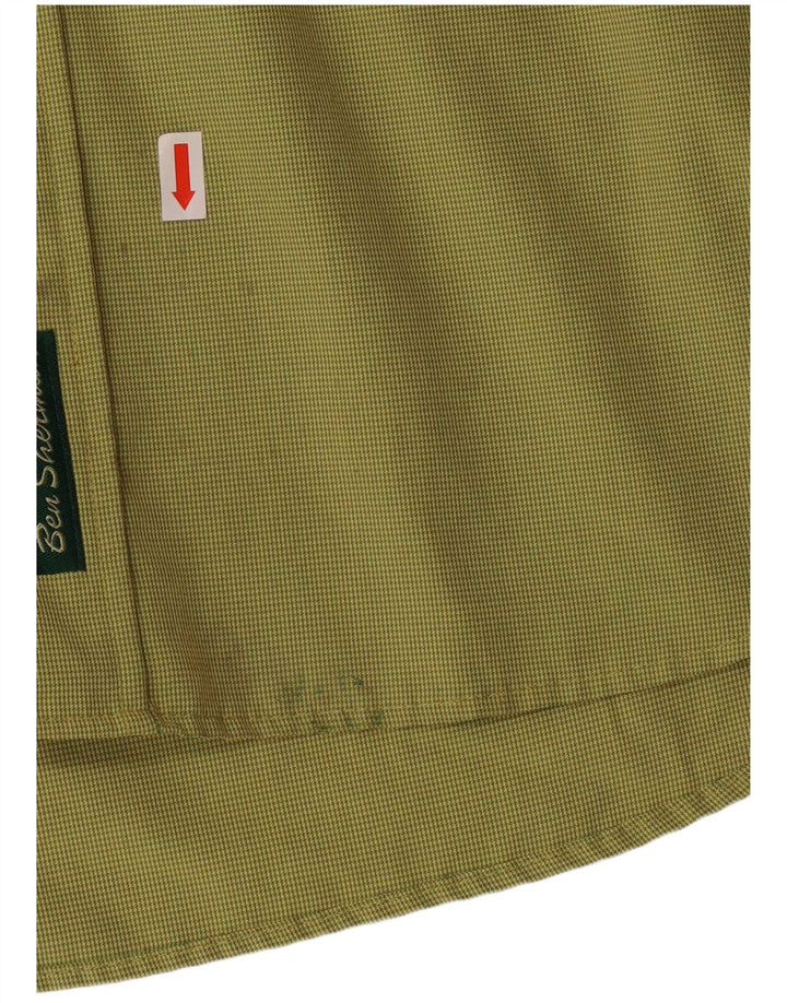 BEN SHERMAN Mens Shirt XL Green Houndstooth