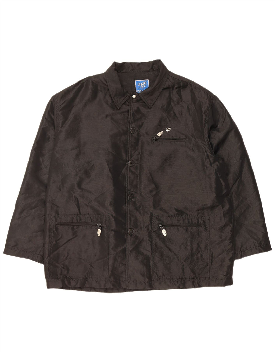 PIERO GUIDI Mens Utility Jacket UK 42 XL Black Nylon