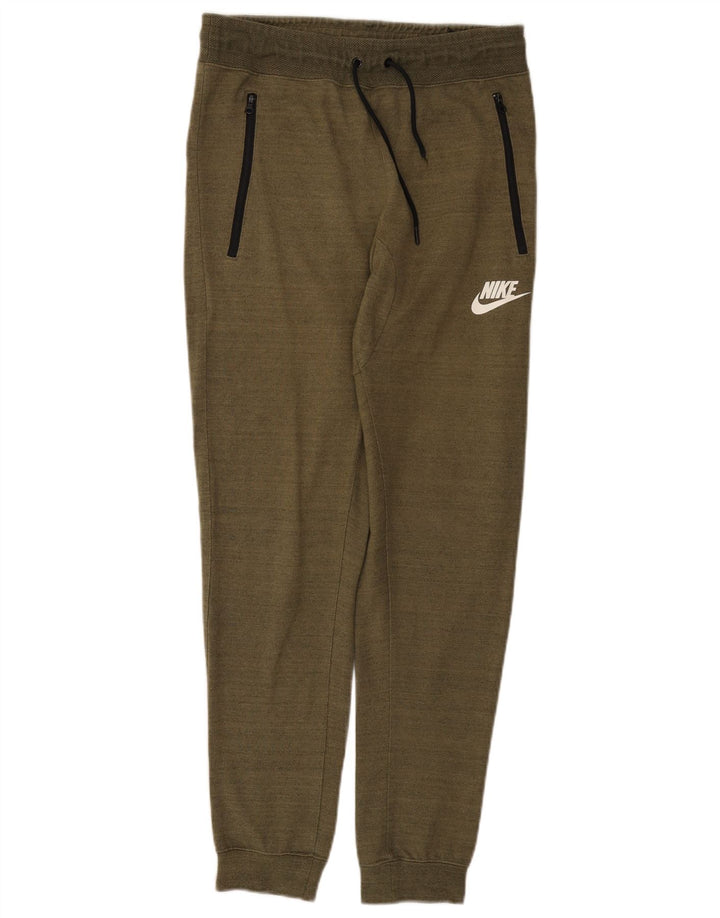 Nike Mens Tracksuit Trousers Joggers Small Khaki Cotton