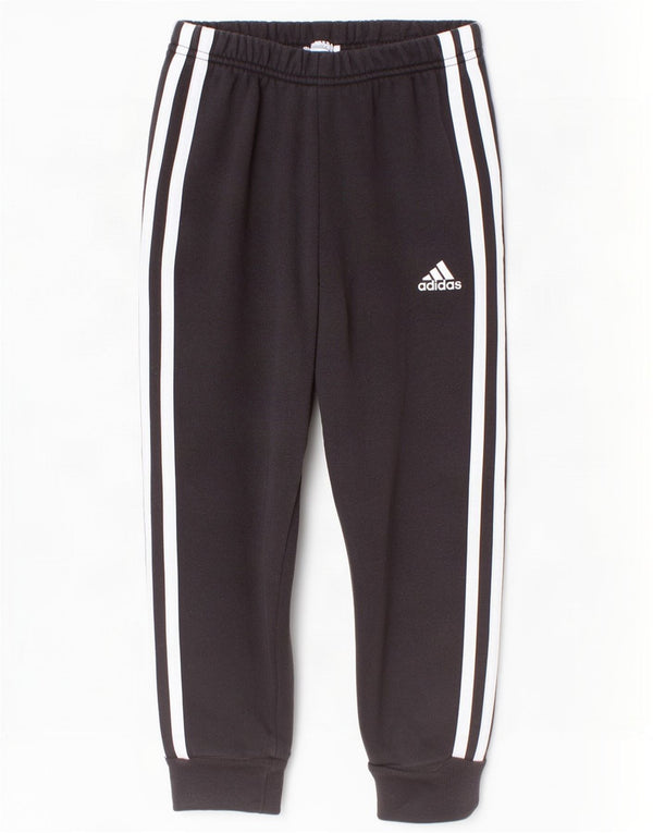 Adidas Boys Tracksuit Trousers Joggers 5-6 Years Black Cotton