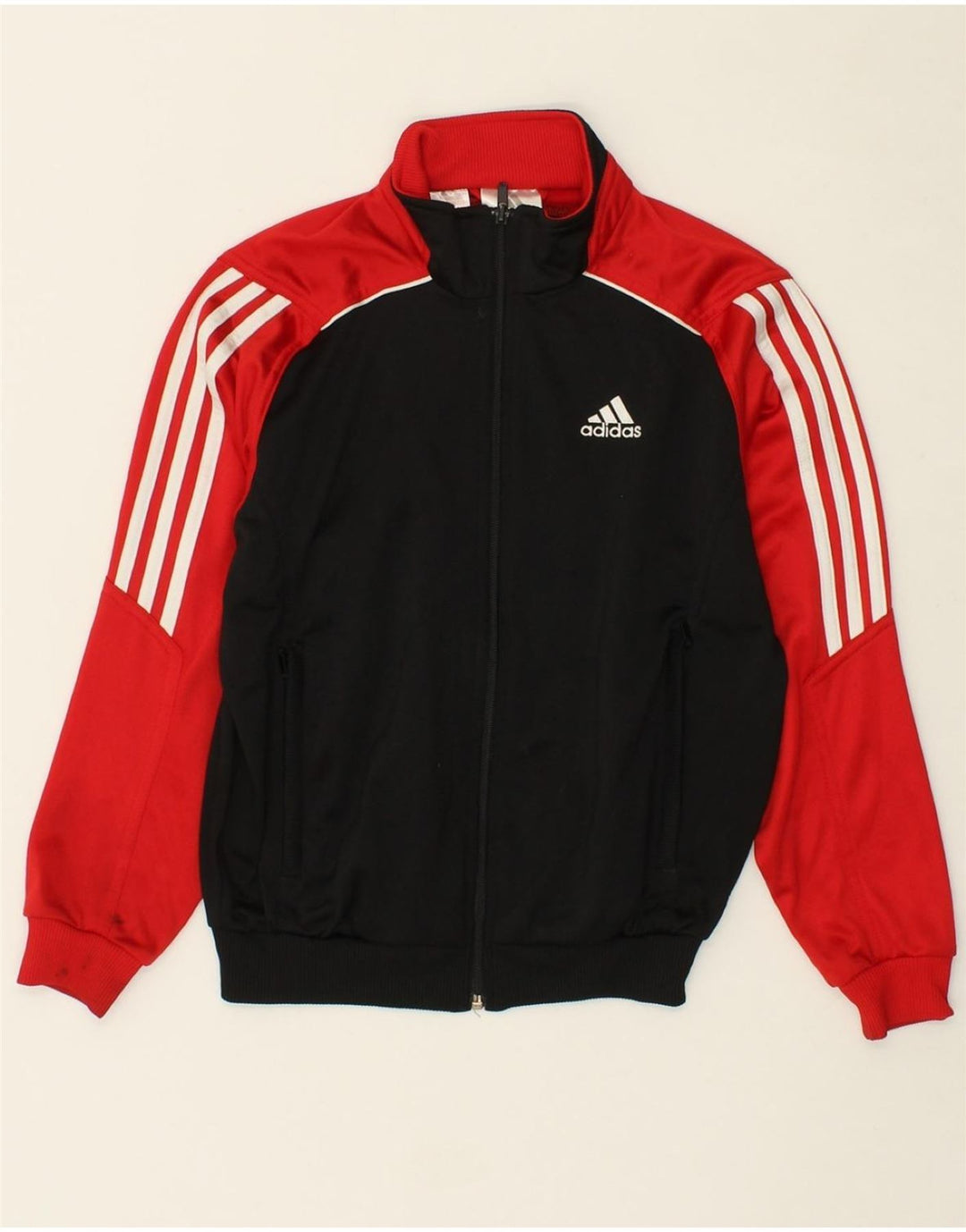 ADIDAS Boys Tracksuit Top Jacket 11-12 Years Black Colourblock Polyester Vintage Adidas and Second-Hand Adidas from Messina Hembry 