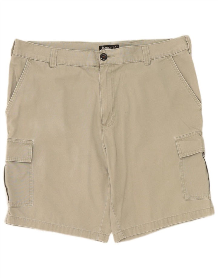 Jeanagers Mens Cargo Shorts W38 XL Khaki Cotton