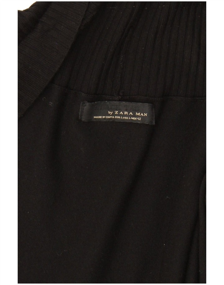 ZARA Mens Cardigan Sweater Large Black