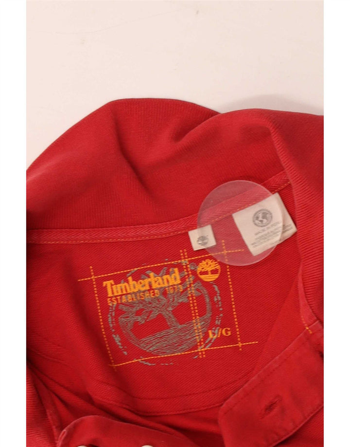Timberland Mens Polo Shirt Large Red Cotton