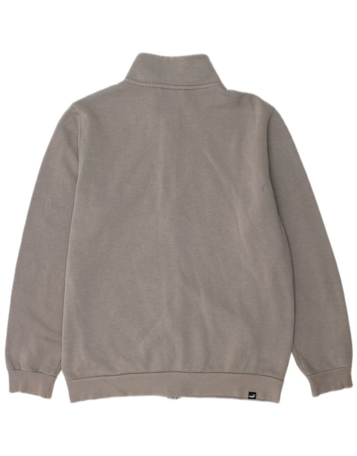 PUMA Mens Graphic Tracksuit Top Jacket Medium Grey Cotton