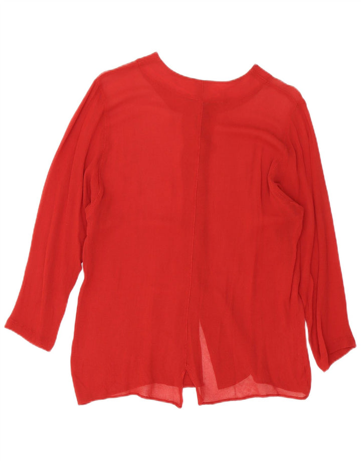 Benetton Womens Shirt Blouse IT 44 Medium Burgundy Viscose