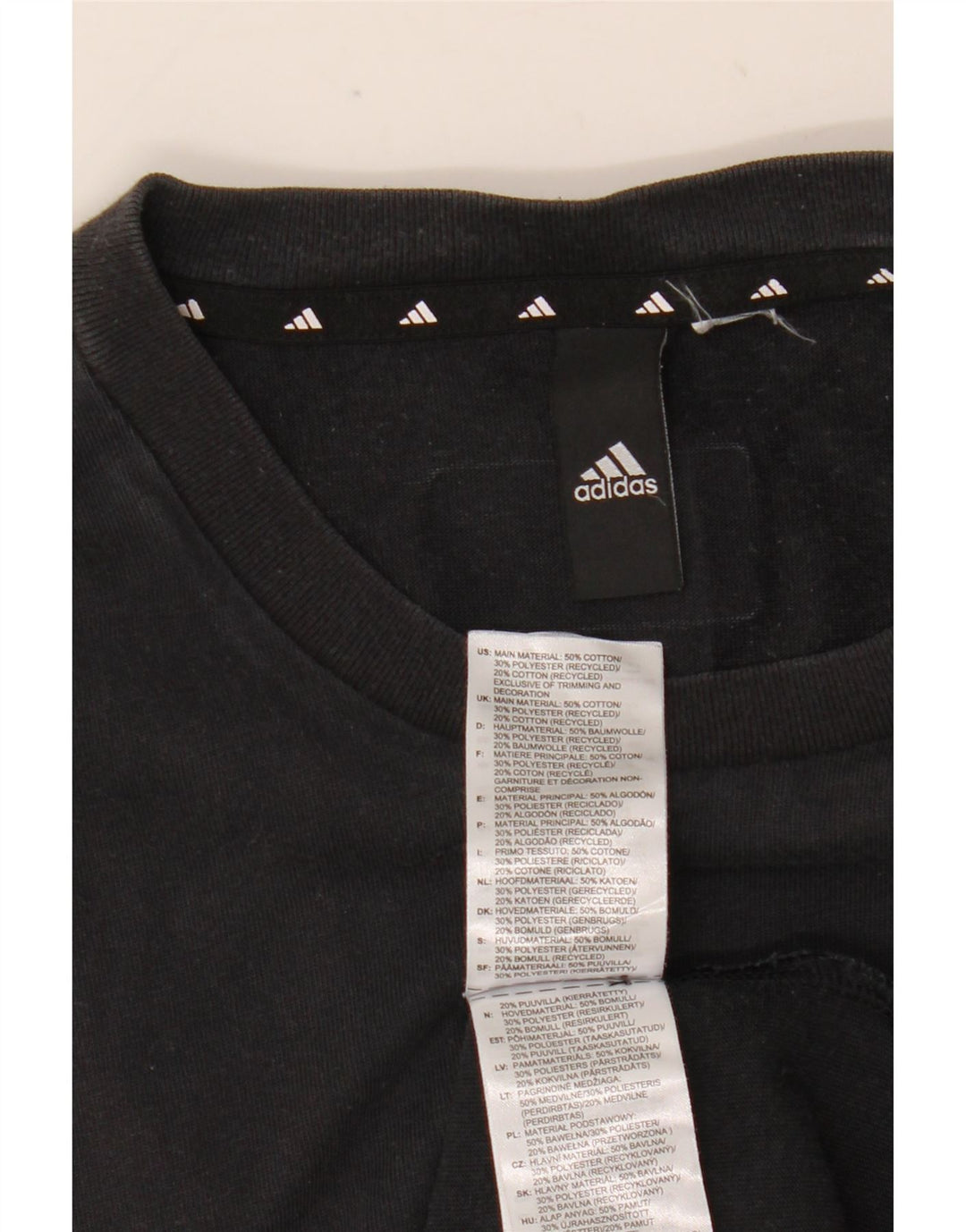 Adidas Mens Graphic T-Shirt Top Medium Black Cotton