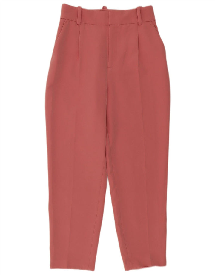ZARA Womens Tapered Chino Trousers Medium W28 L26 Pink Polyester