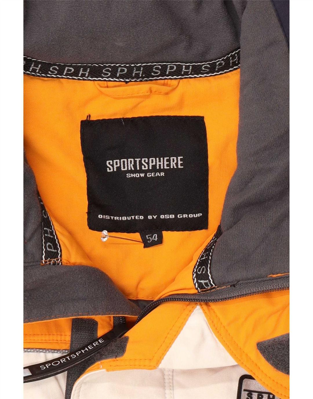 Sportsphere Mens Ski Jacket IT 54 2XL Orange Colourblock Nylon