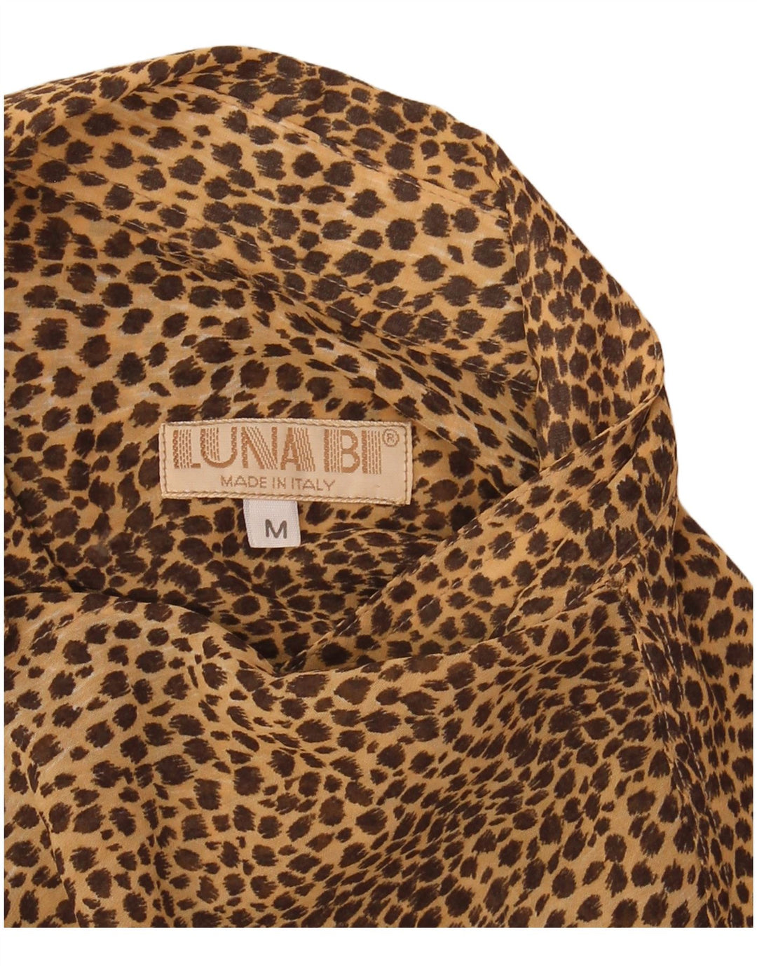 VINTAGE Womens Military Shirt UK 14 Medium Brown Animal Print