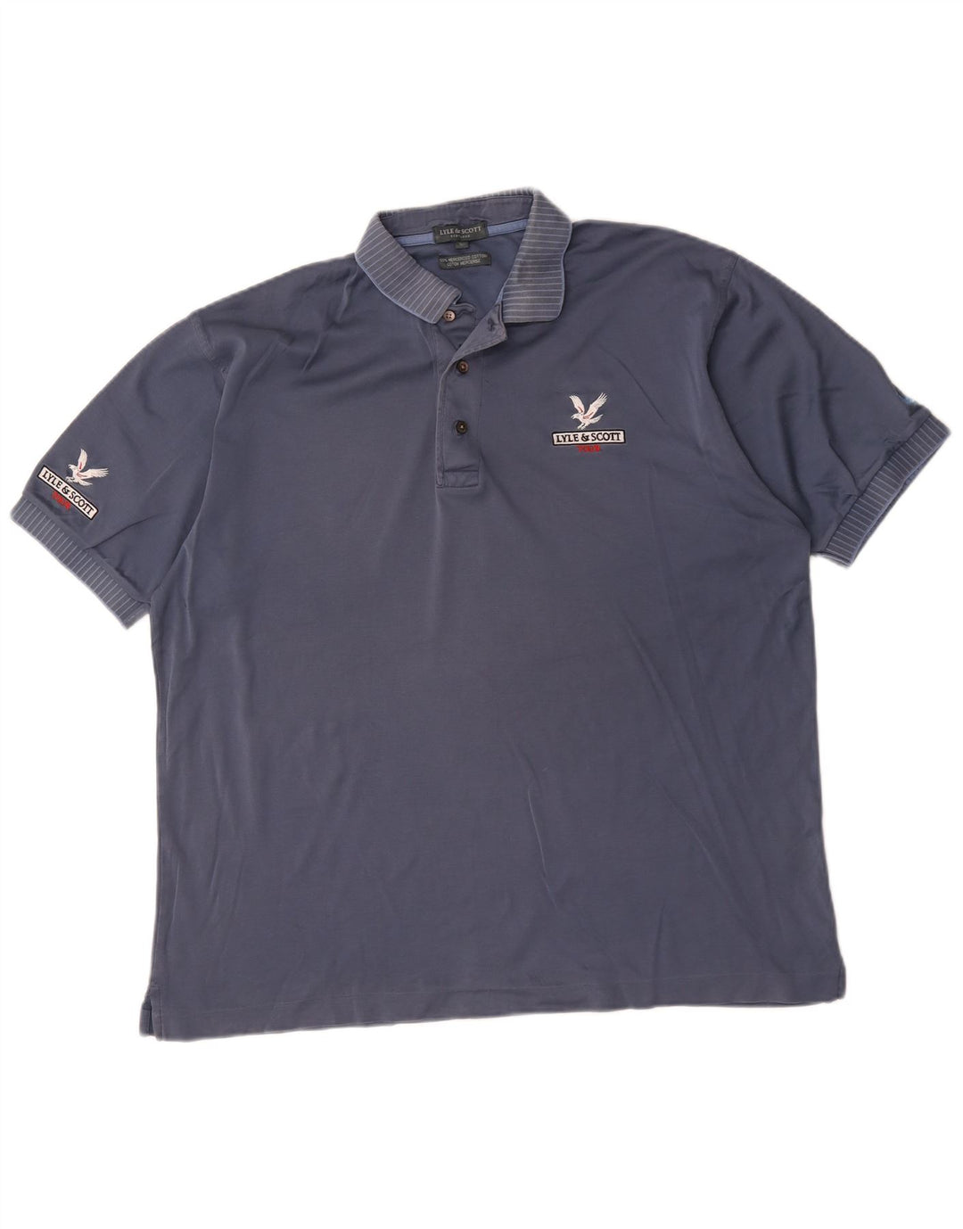 Lyle & Scott Mens Polo Shirt Large Navy Blue Cotton