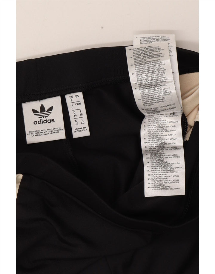ADIDAS Womens Leggings UK 8 Small  Black Colourblock Polyester