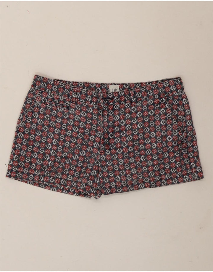 Gap Womens Regular Chino Shorts US 10 Large W32 Multicoloured Geometric