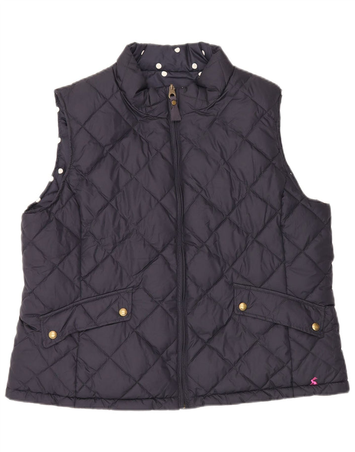 Joules Womens Reversible Padded Gilet UK 20 2XL Navy Blue Polyester