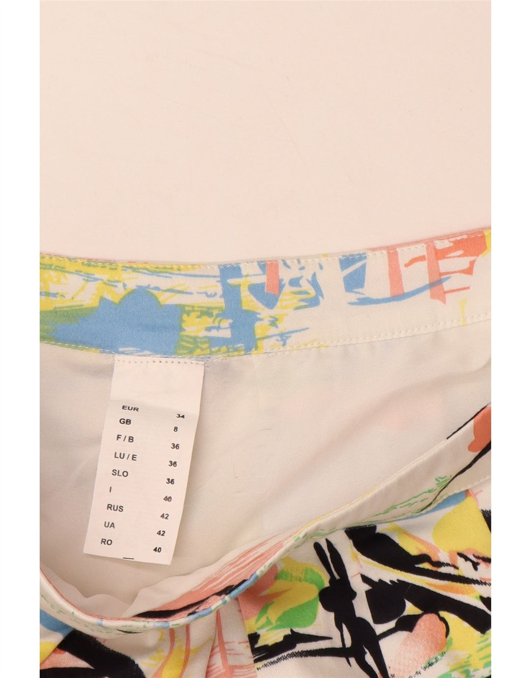 VINTAGE Womens Abstract Pattern Mini Skirt UK 8 Small W28    Multicoloured