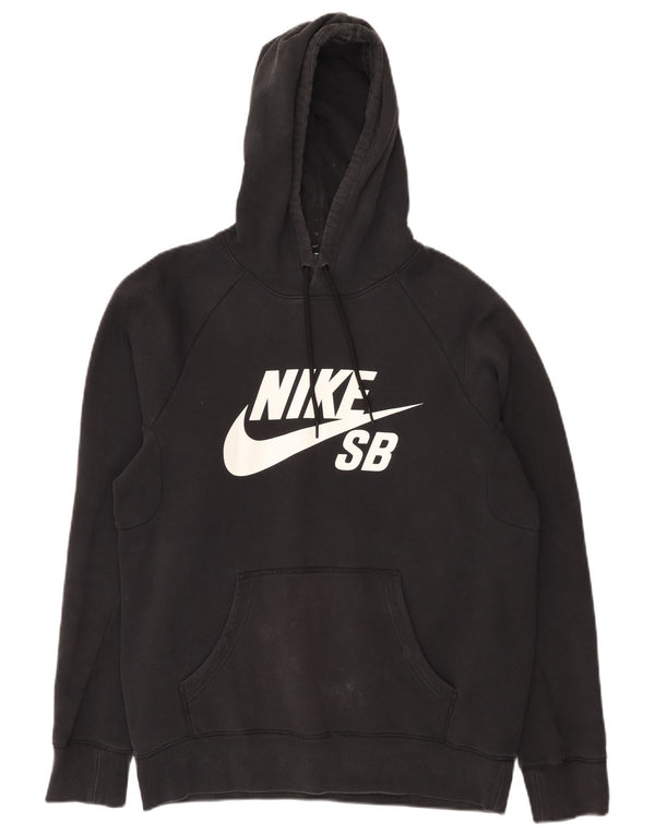 Nike Mens Graphic Hoodie Jumper Small Black Cotton