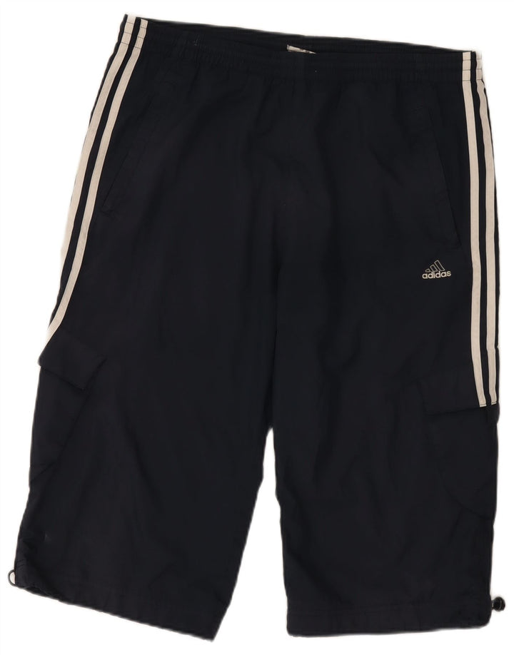 Adidas Mens Cargo Sport Shorts Small  Navy Blue