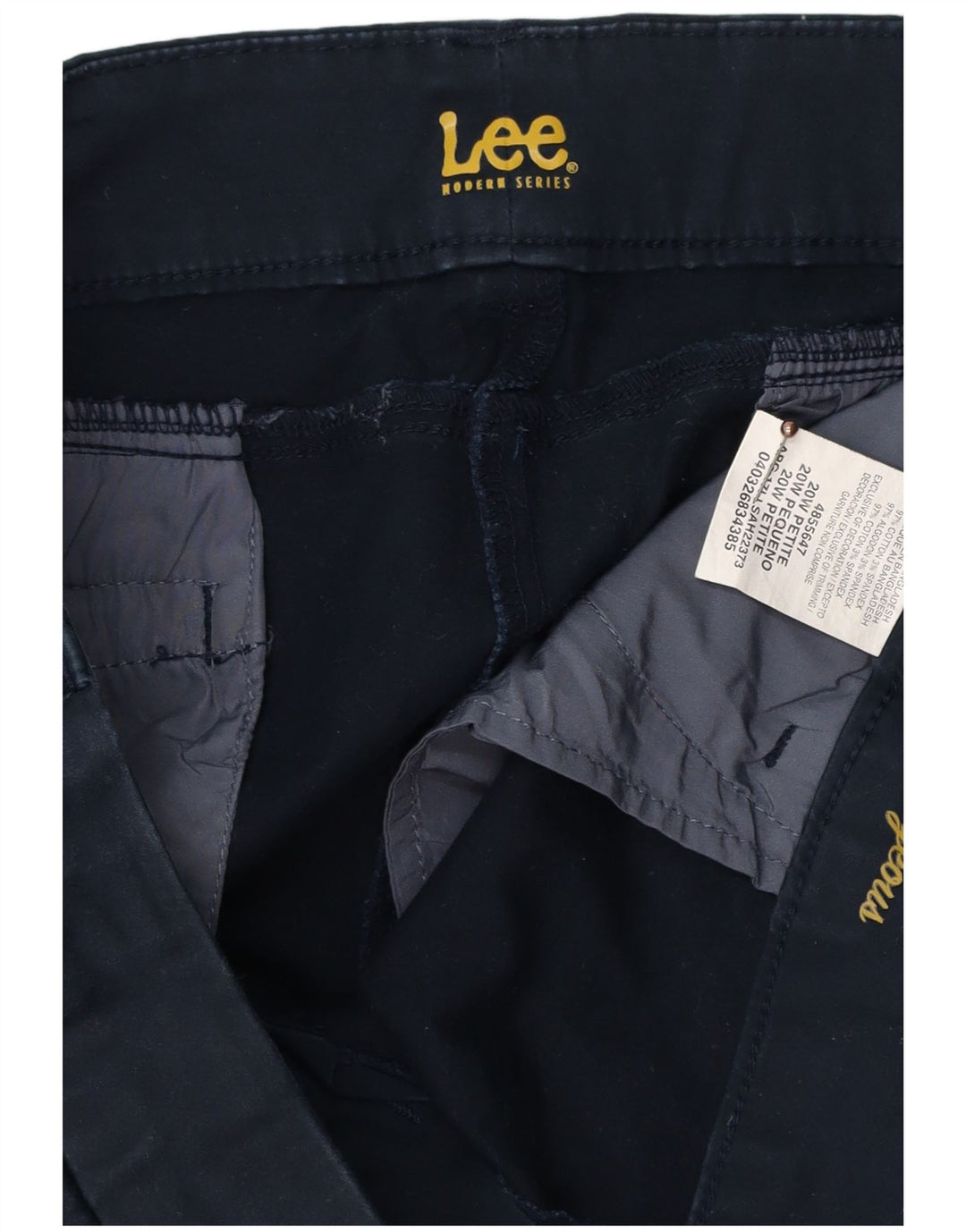 LEE Womens Petite Straight Casual Trousers US 20 3XL W40 L27 Navy Blue