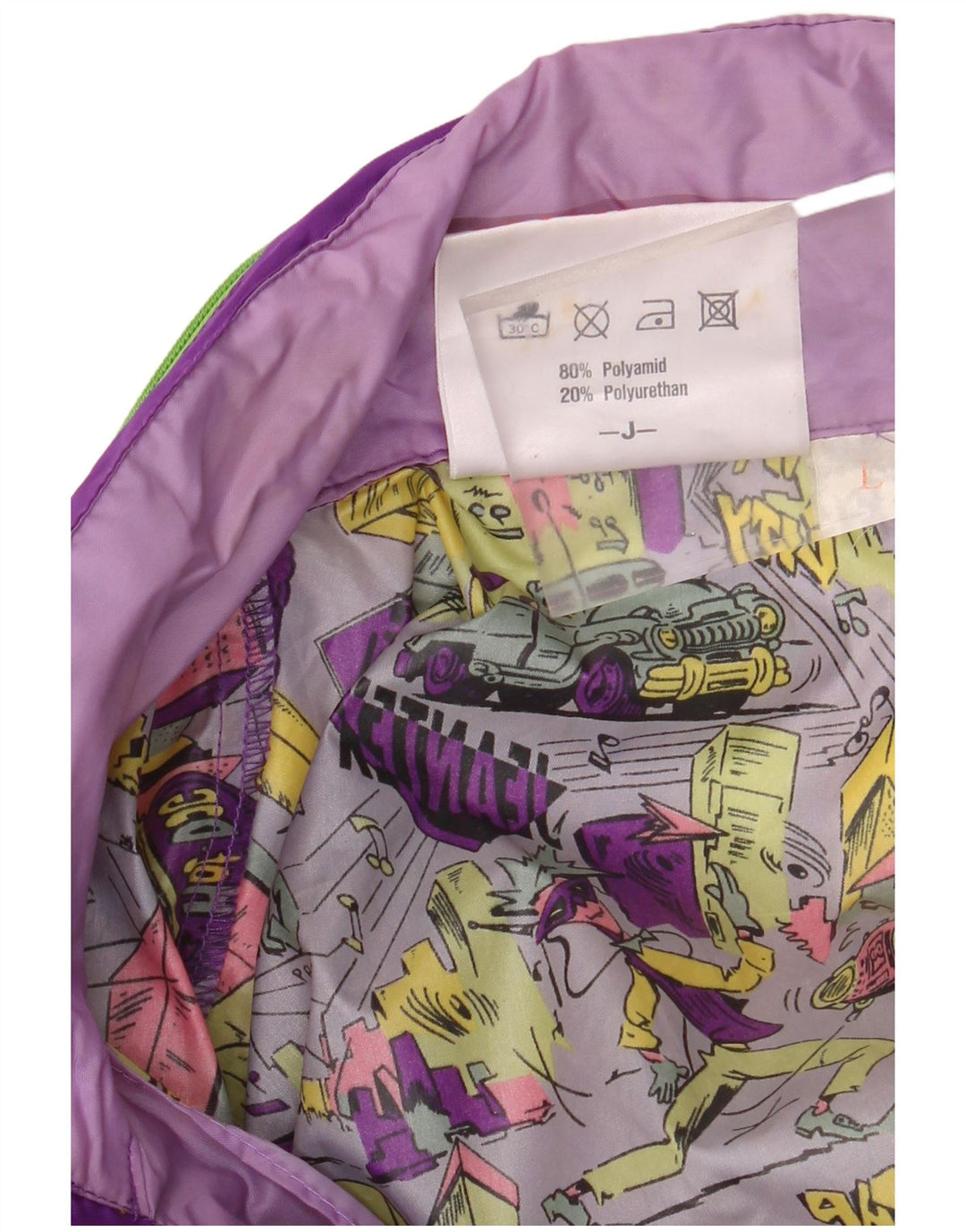 J JEANTEX Mens Loose Fit Rain Jacket UK 40 Large Purple Colourblock