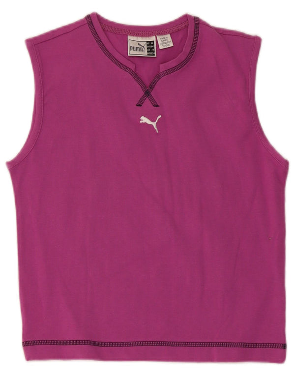 Puma Girls Vest Top 13-14 Years Purple Cotton