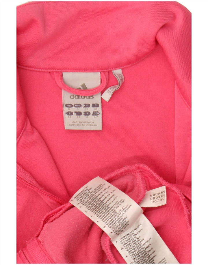 ADIDAS Womens Clima 365 Tracksuit Top Jacket UK 10 Small Pink Polyester