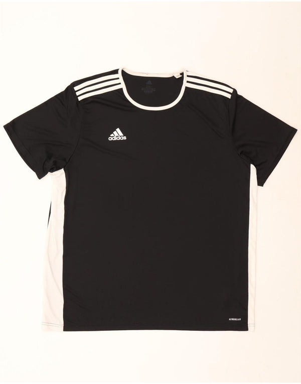 Adidas Mens Aeroready T-Shirt Top 2XL Black Colourblock Polyester