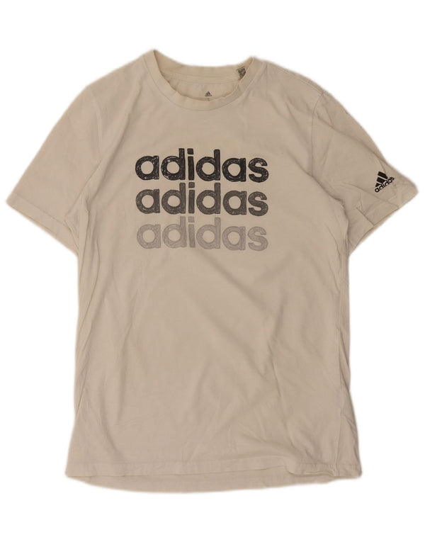 Adidas Mens Graphic T-Shirt Top Small White Cotton