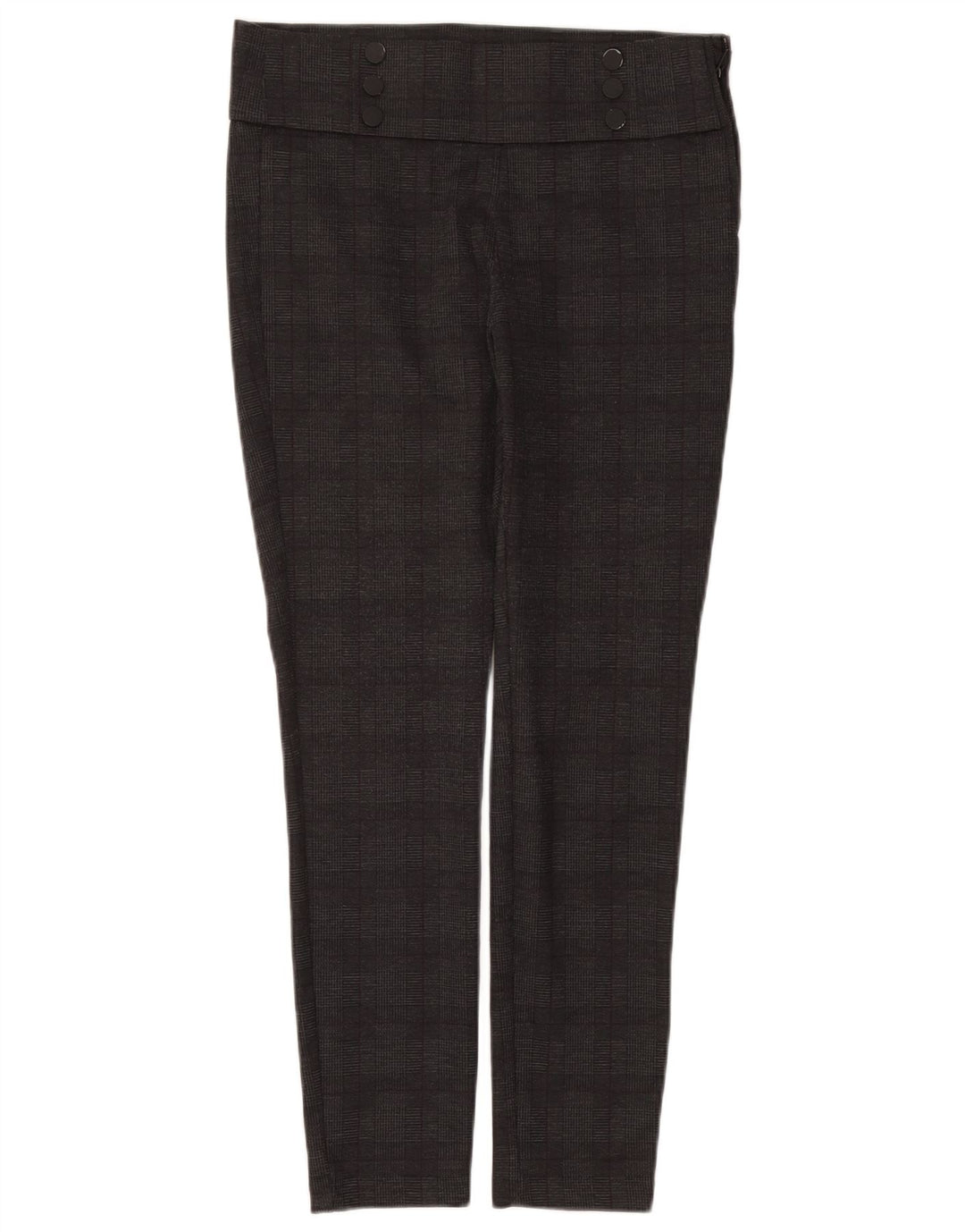 ZARA Womens High Waist Slim Casual Trousers Large W30 L28 Grey Check