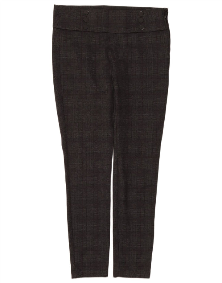ZARA Womens High Waist Slim Casual Trousers Large W30 L28 Grey Check