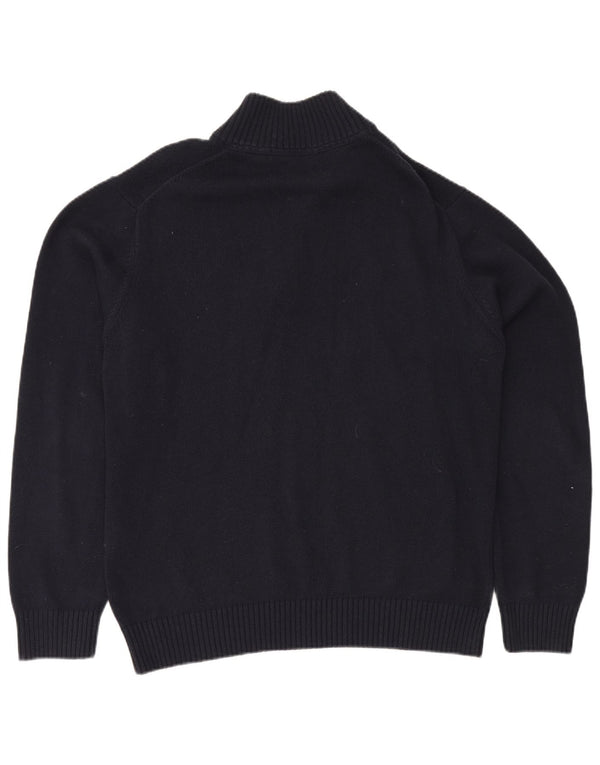 GANT Mens Zip Neck Jumper Sweater 2XL Navy Blue Cotton